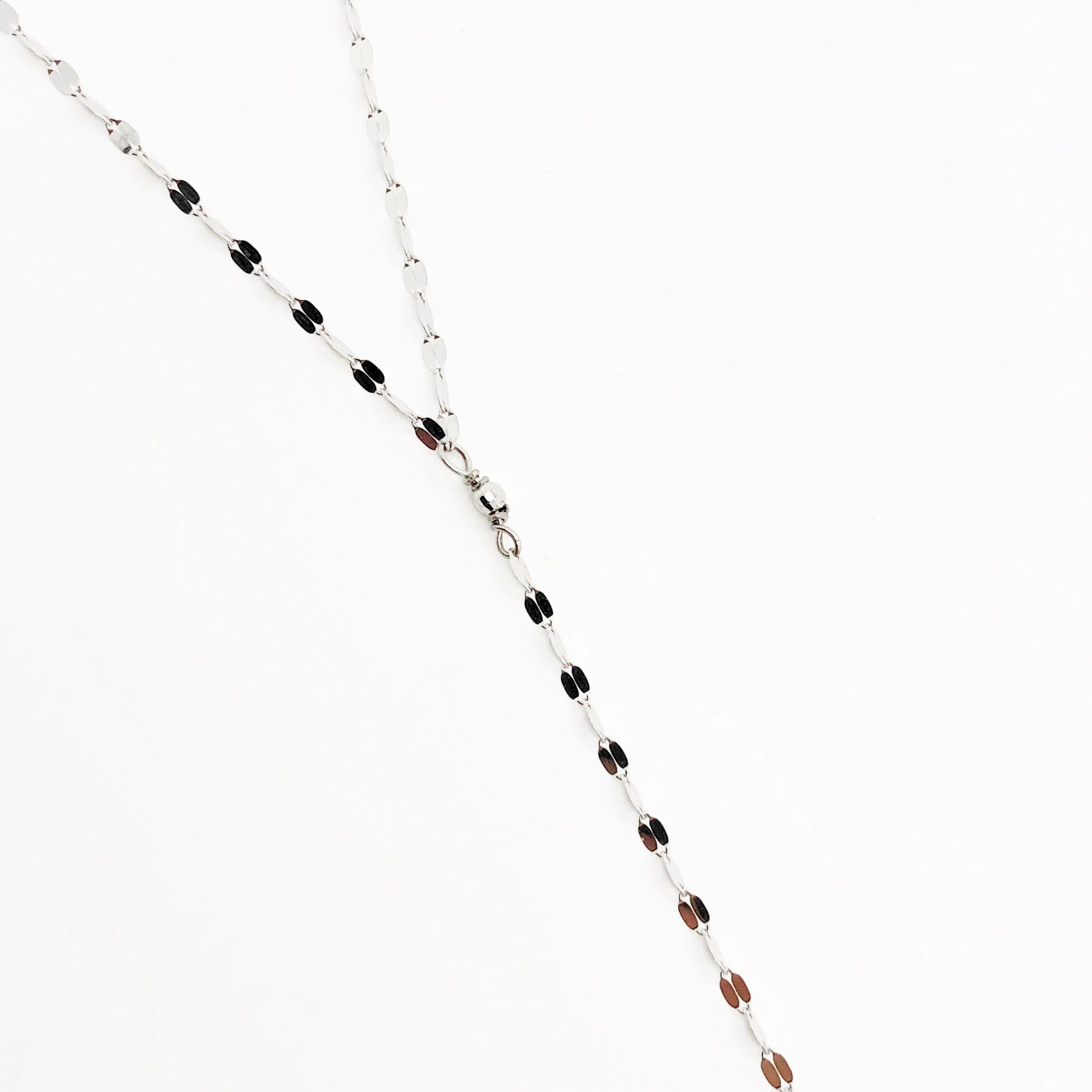 14k Gold Lariat Necklace - Sparkle Y Chain - Women's Gold Lariat Necklace