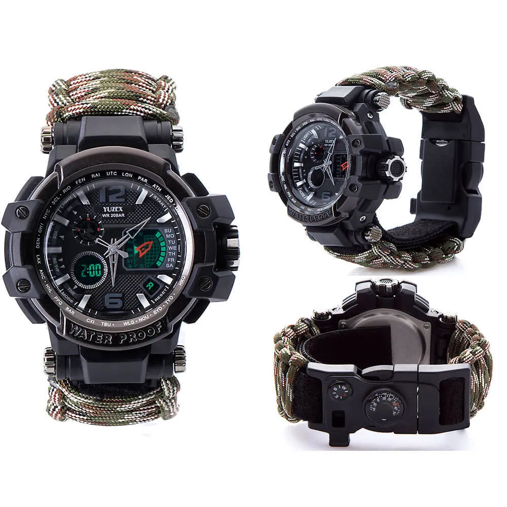 23 in 1 multifunctional outdoor survival waterproof sports watch