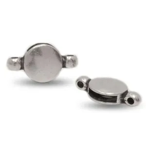 24 x 13mm Antique Silver Slider Bead for Flat and Round Leather