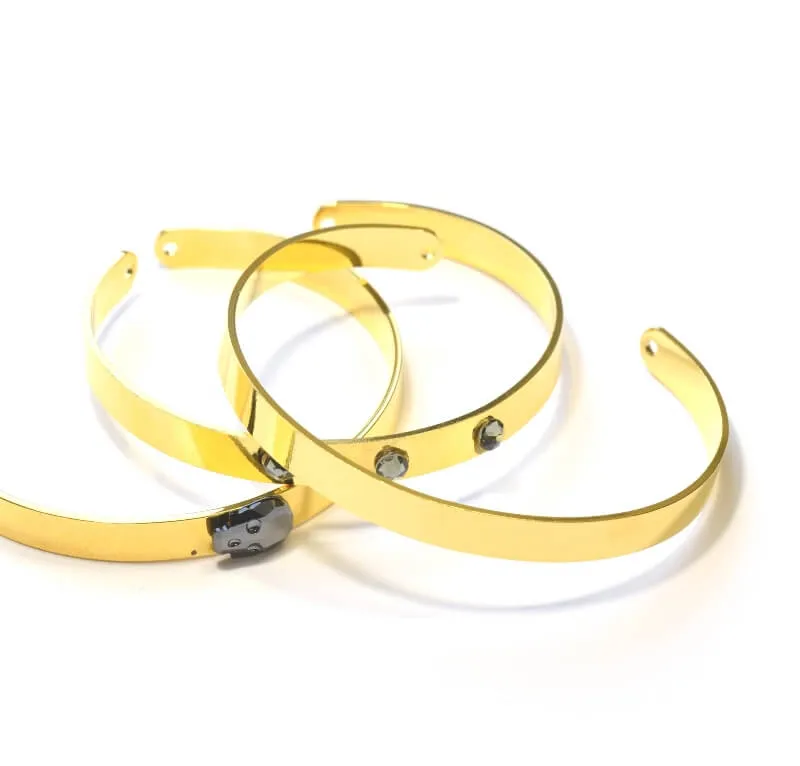 Adjustable bangle colour gold plated 60 mm diameter