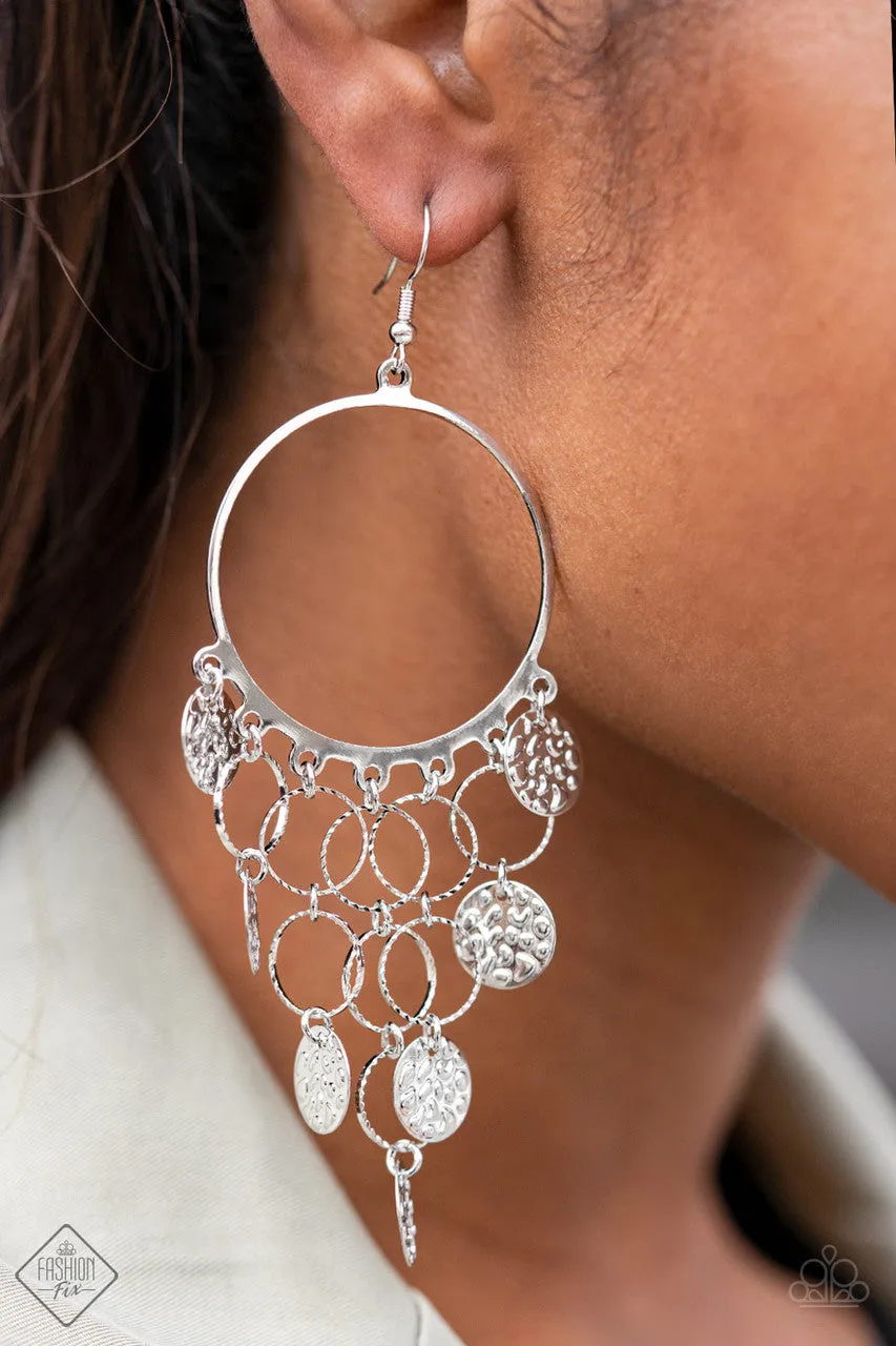 All CHIME High Silver Paparazzi Earrings