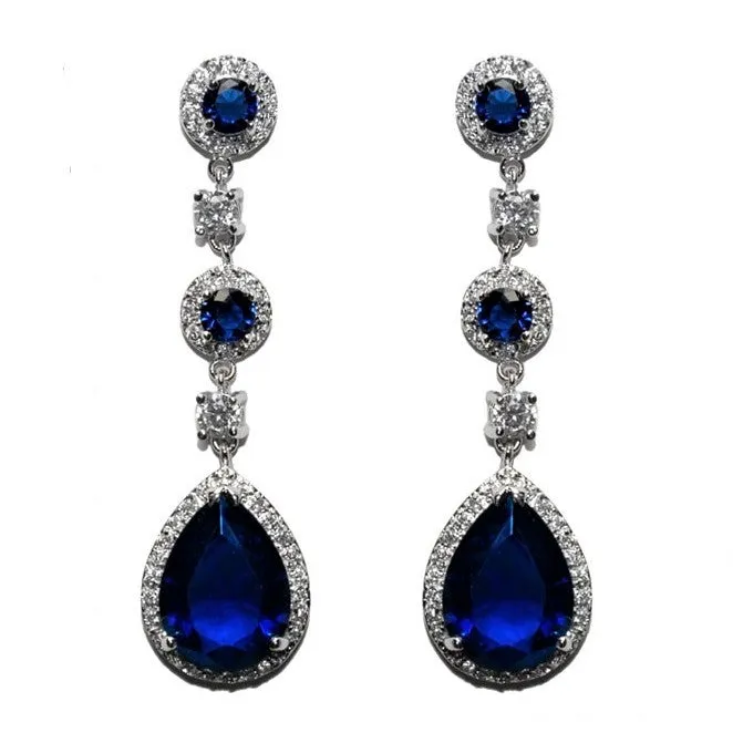 Amberly Sapphire Chandelier Earrings | 57mm