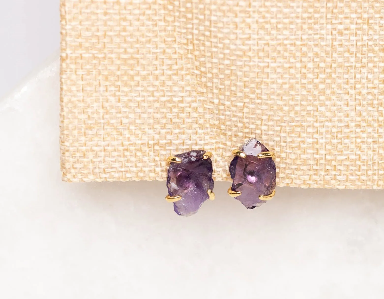 Amethyst Raw Stud Earrings