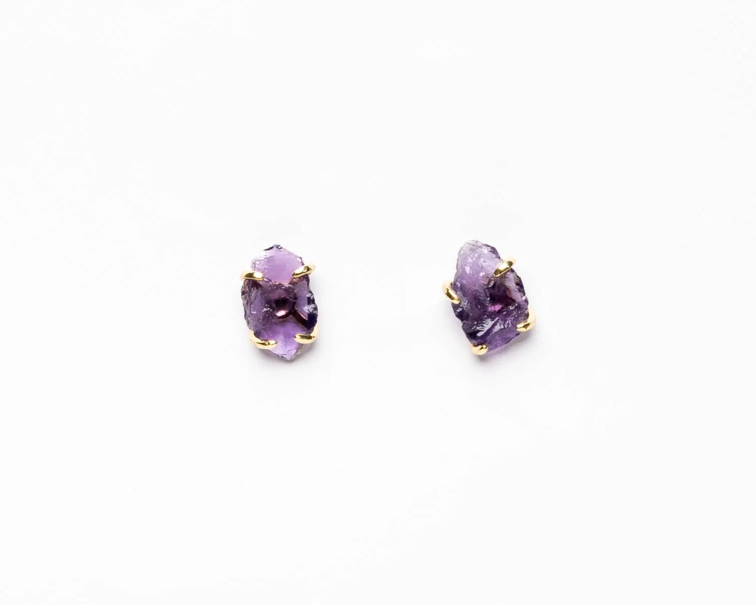 Amethyst Raw Stud Earrings