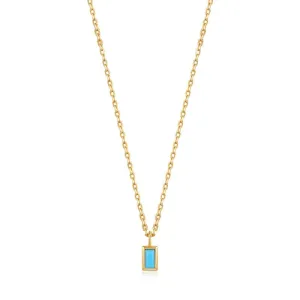 Ania Haie Turquoise Drop Pendant Gold Necklace