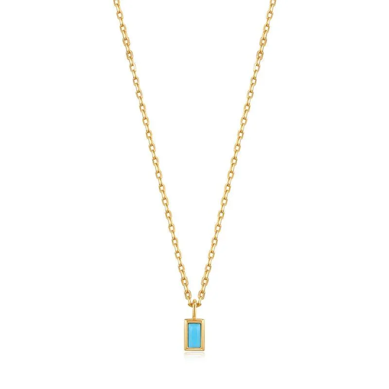 Ania Haie Turquoise Drop Pendant Gold Necklace