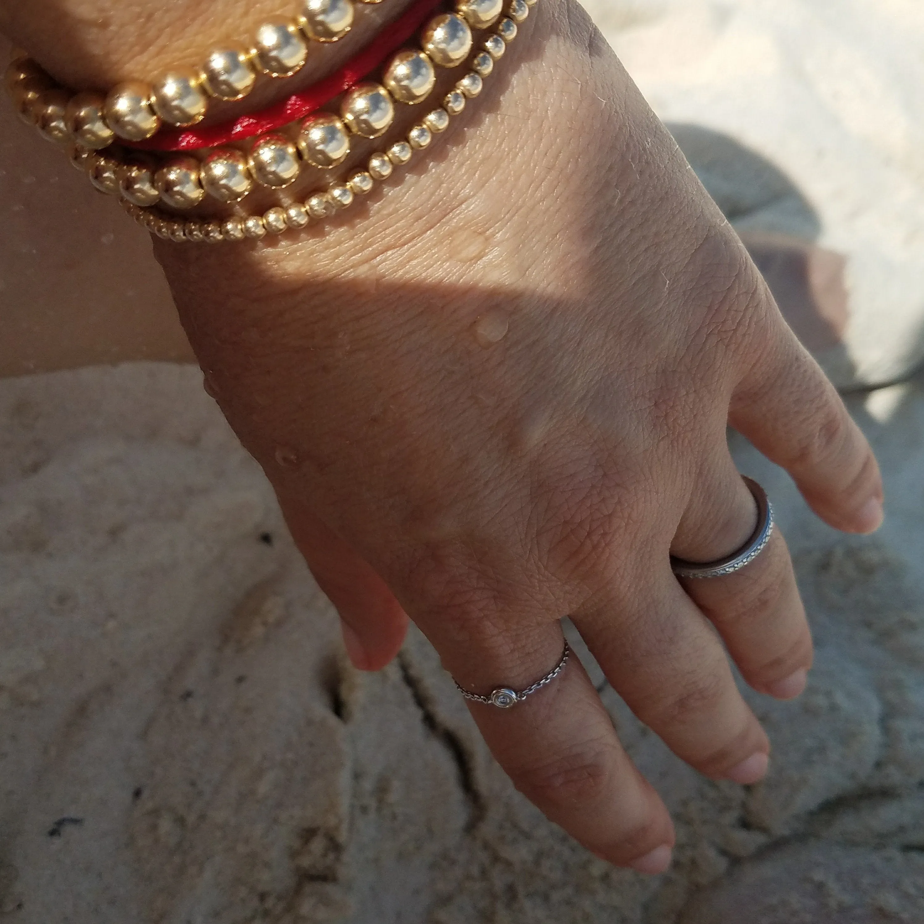 Beaded 3mm Bracelet in Rose Gold