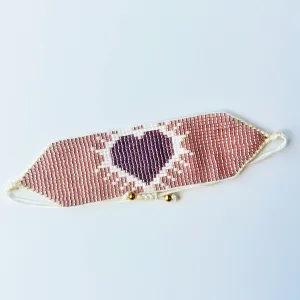 Beaded Heart Drawstring Bracelet