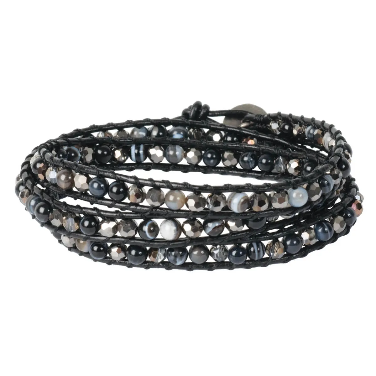 Beaded Wrap Bracelet Kit - Black Magic