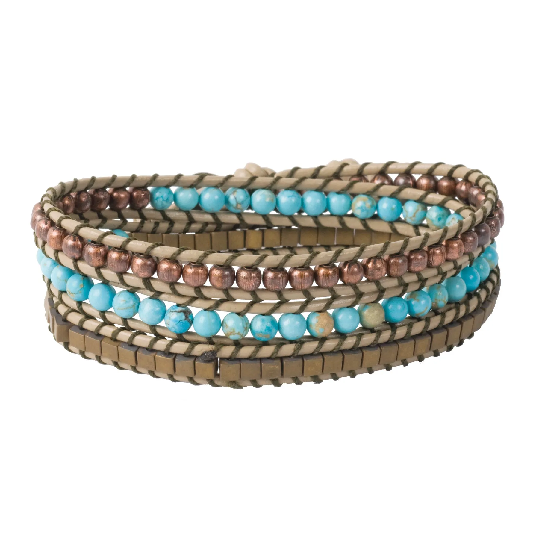 Beaded Wrap Bracelet Kit - Turquoise