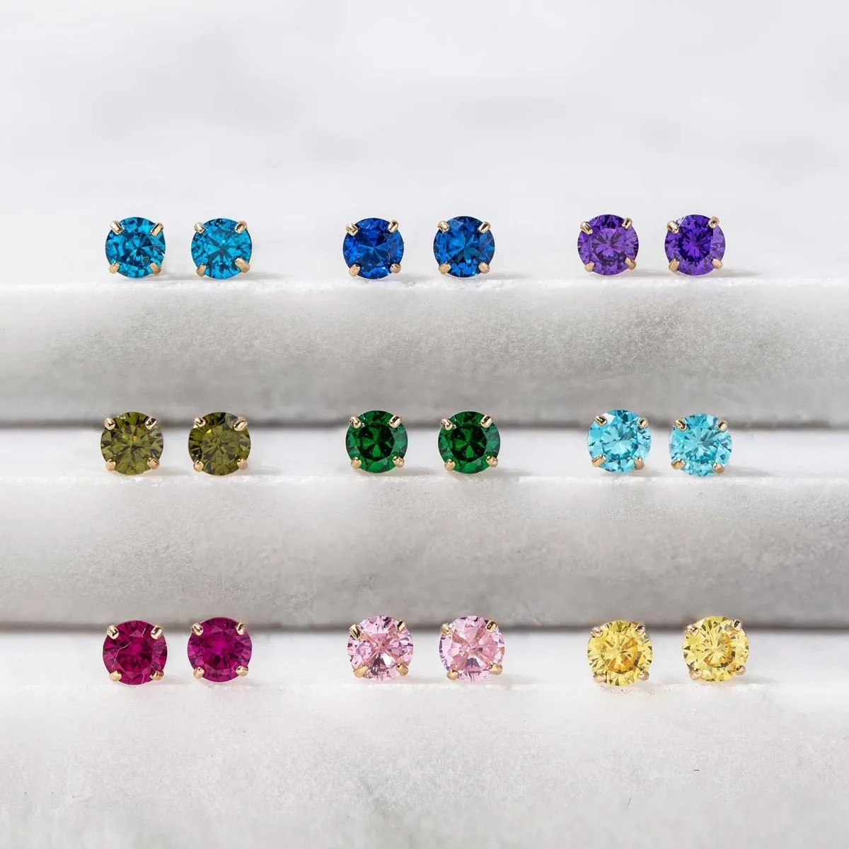 Birthstone Tiny Studs Amethyst