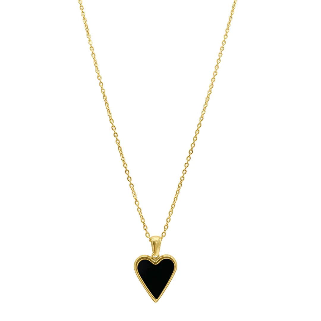 Black Heart Necklace gold