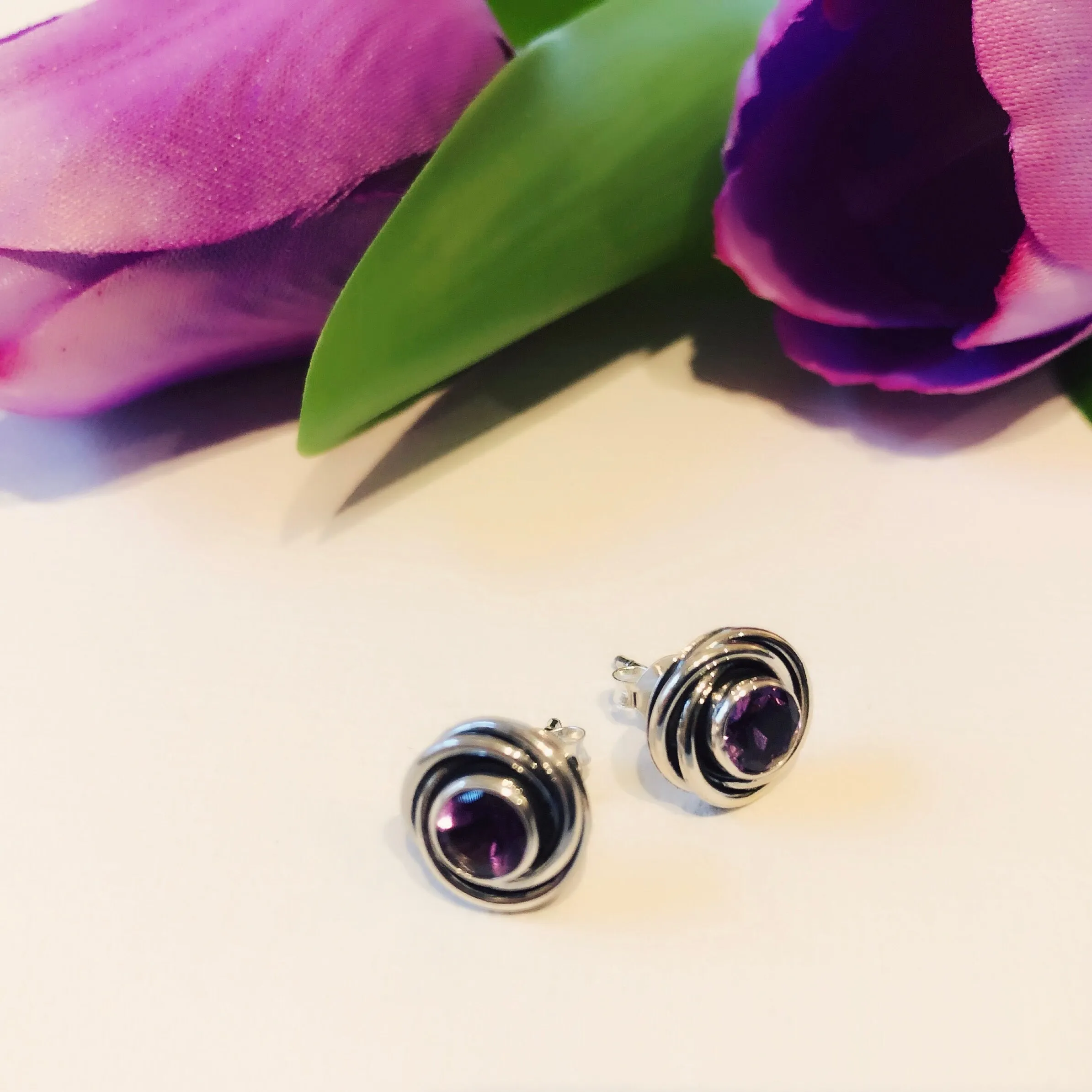 Blackcurrant Swirl Earrings - VE409