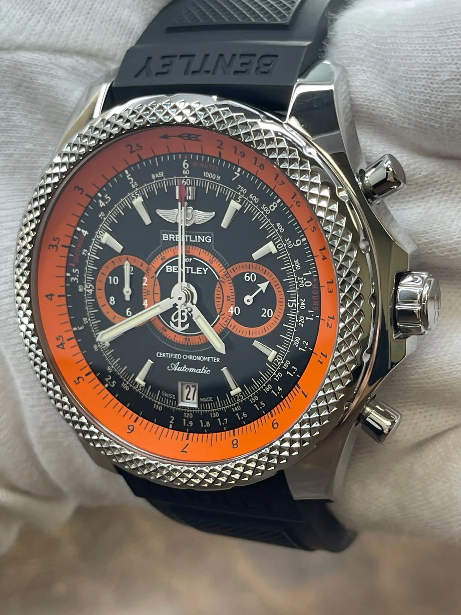 Breitling Bentley Supersports Chronograph A26364 Black & Orange Dial Automatic Men's Watch