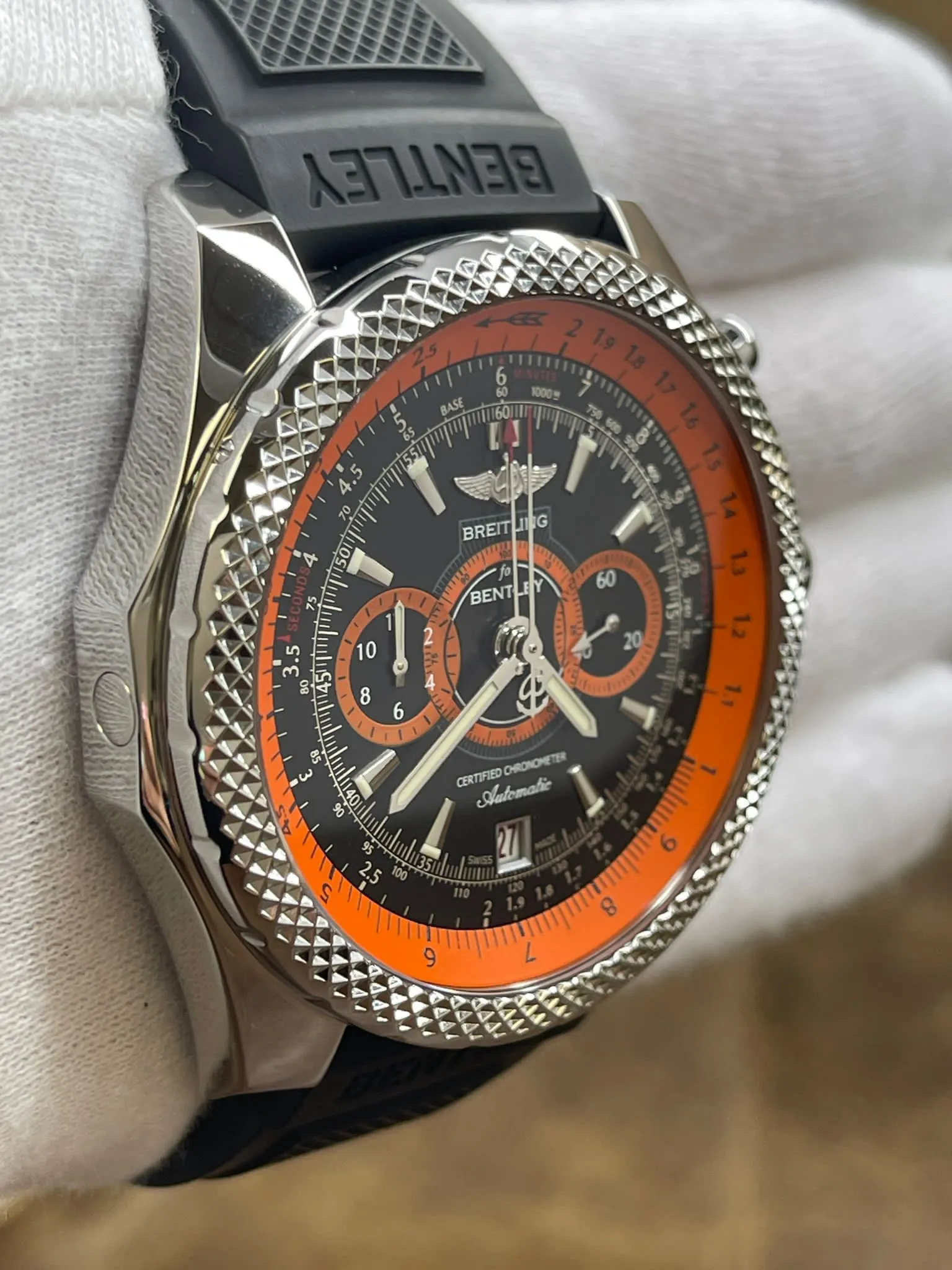 Breitling Bentley Supersports Chronograph A26364 Black & Orange Dial Automatic Men's Watch