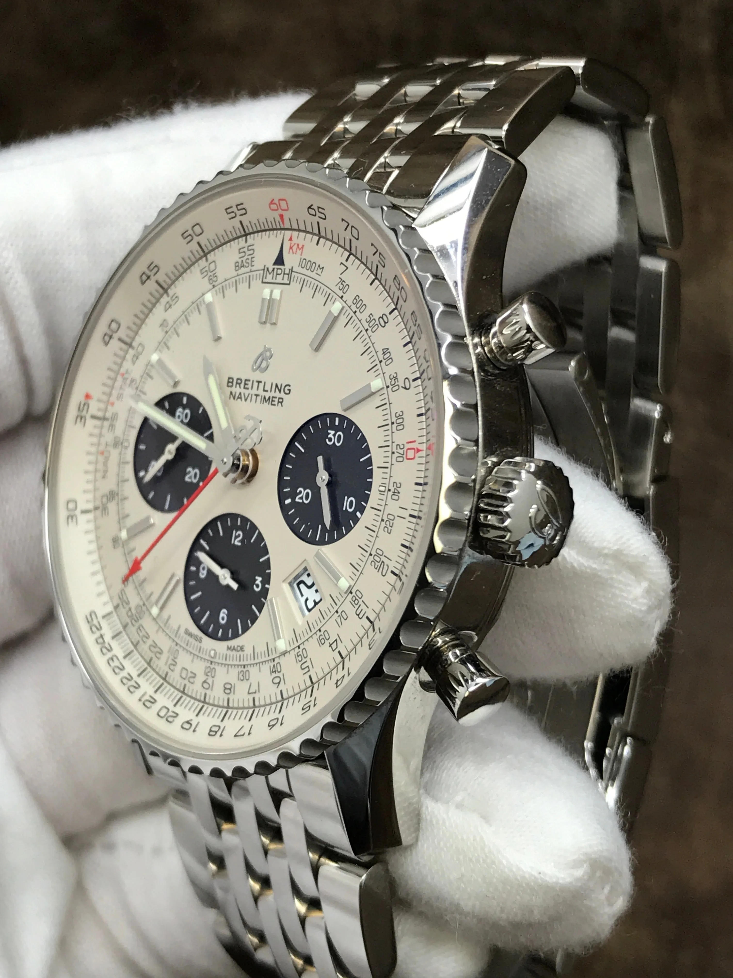 Breitling Navitimer B01 Chronograph 43 ab0121211g1a1 Silver Dial Automatic Men's Watch