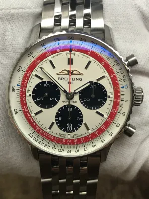 Breitling Navitimer B01 Chronograph 43 Boeing 747 Limited Edition AB01383B1G1A1 White & Red Dial Automatic Men's Watch