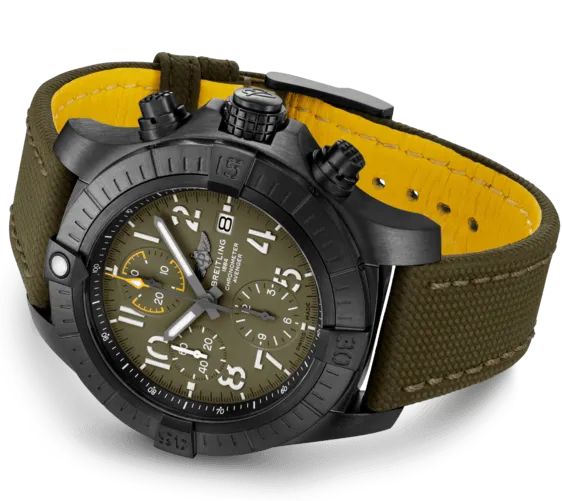 BRT Watch Avenger Chronograph 45 Night Mission Khaki Green Folding Clasp