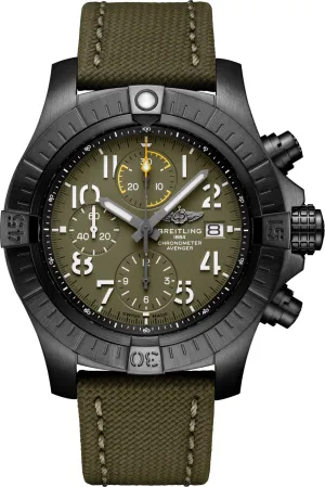 BRT Watch Avenger Chronograph 45 Night Mission Khaki Green Folding Clasp