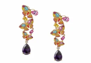 Butterfly Chandelier Earrings Multicolor