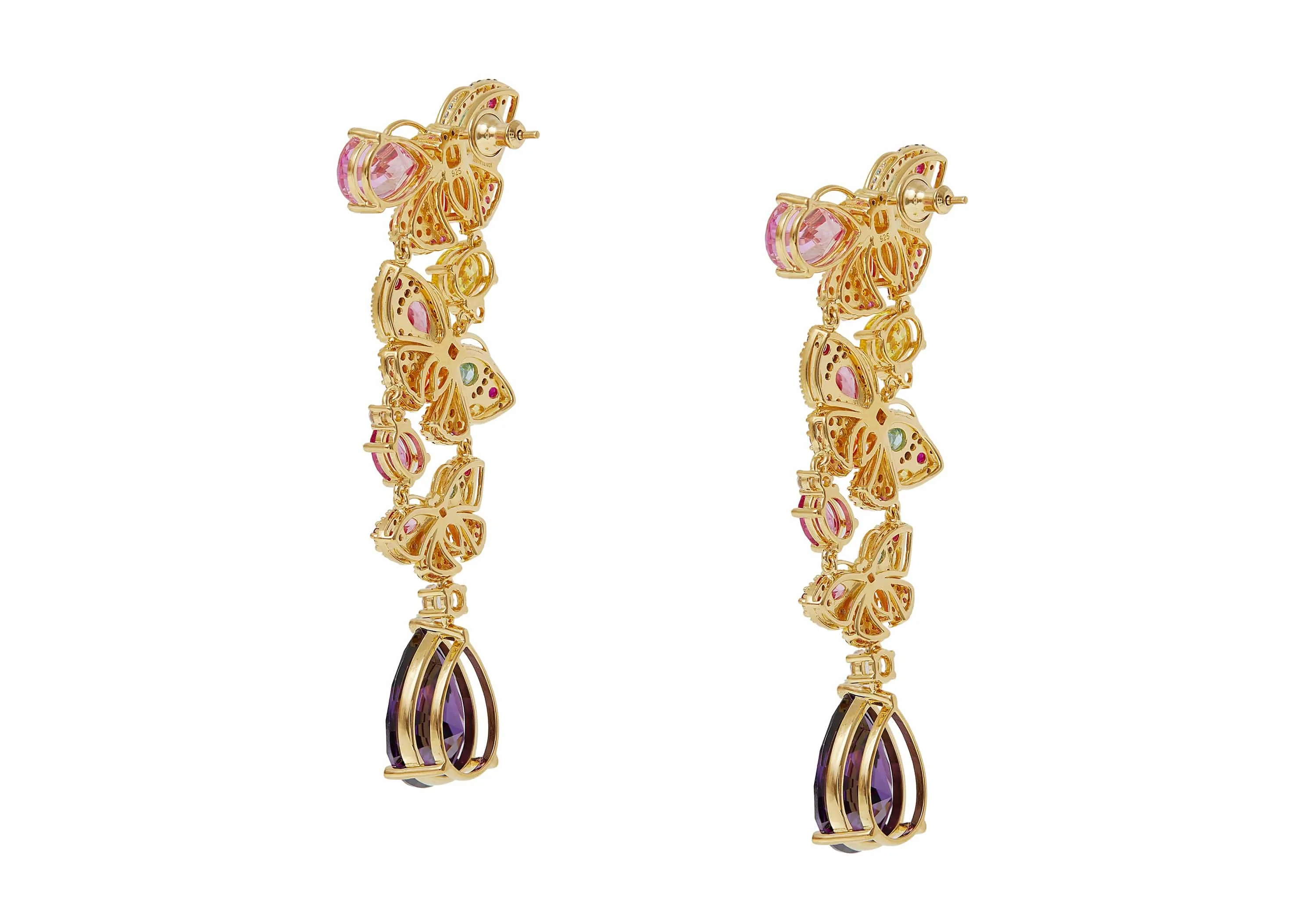 Butterfly Chandelier Earrings Multicolor