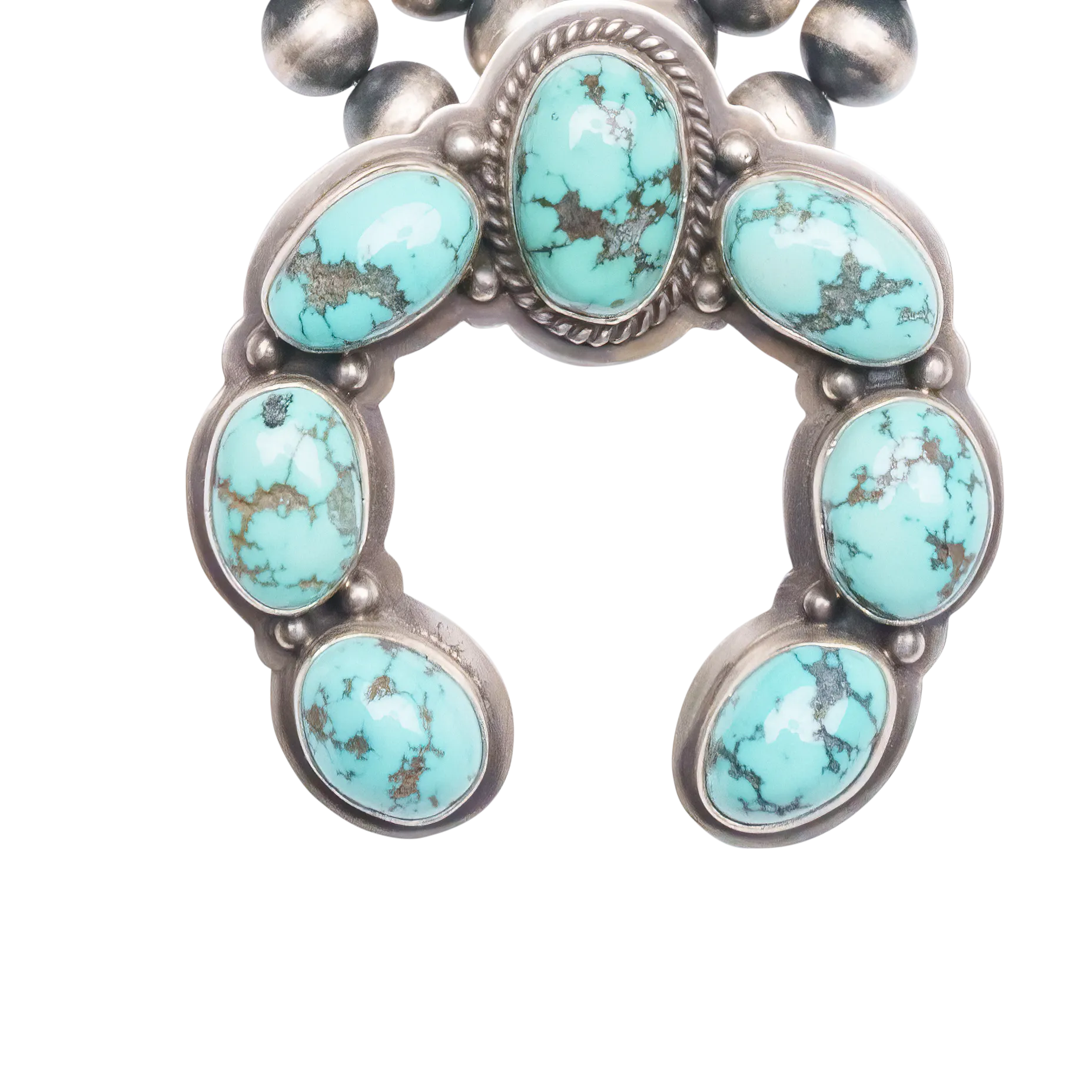 Carico Lake Turquoise Squash Blossom Necklace & Earring Set | Nila Johnson