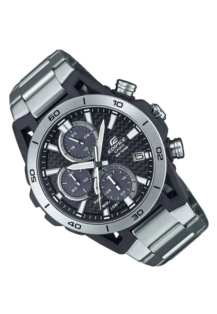 Casio Edifice EQS-960D-1A Chronograph Stainless Steel Strap Solar Watch for Men