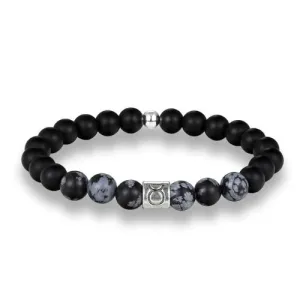 Classy Men Black Beaded Zodiac Bracelet