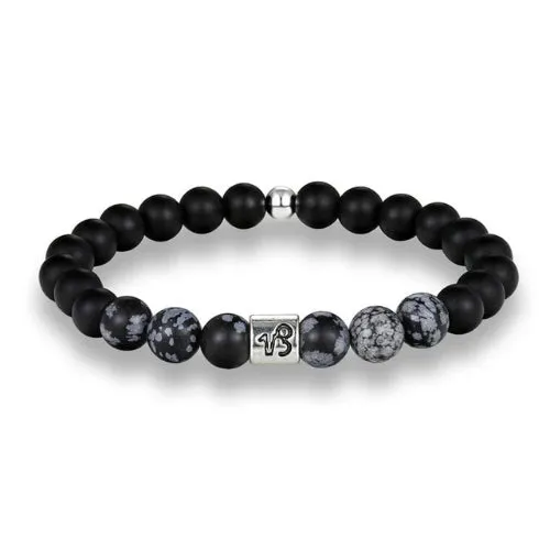 Classy Men Black Beaded Zodiac Bracelet