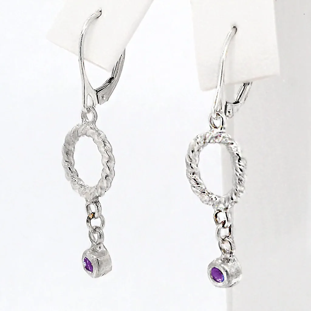 Dangle Amethyst Twisted earrings