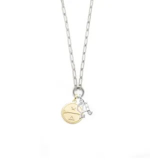 Dream & Initials : Classic Fob Open Clip Necklace