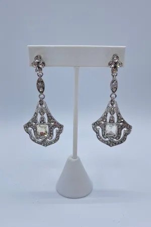 Elen Henderson Long Crystal Chandelier Earrings