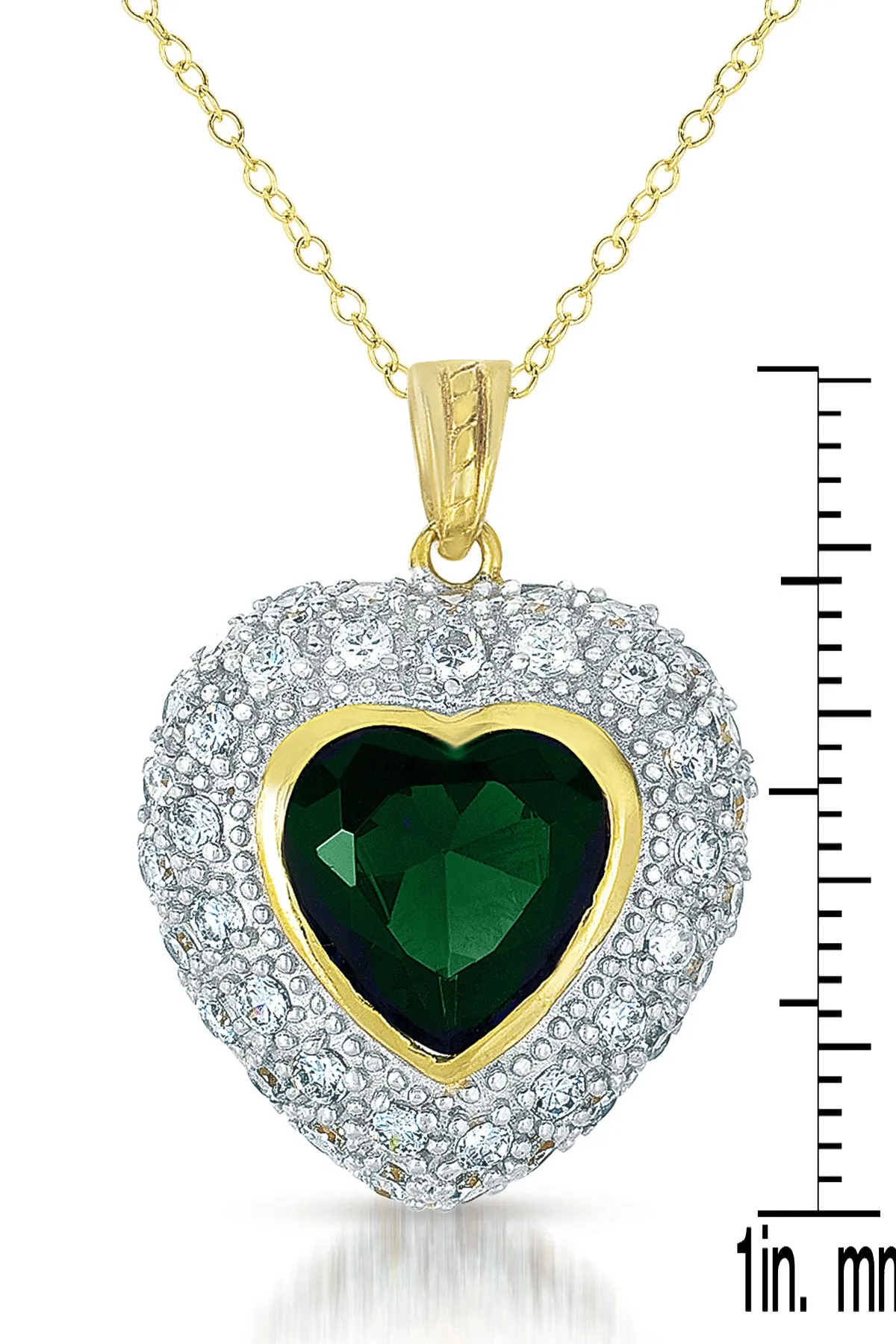 Emma Heart Shaped Emerald Cubic Zirconia Necklace