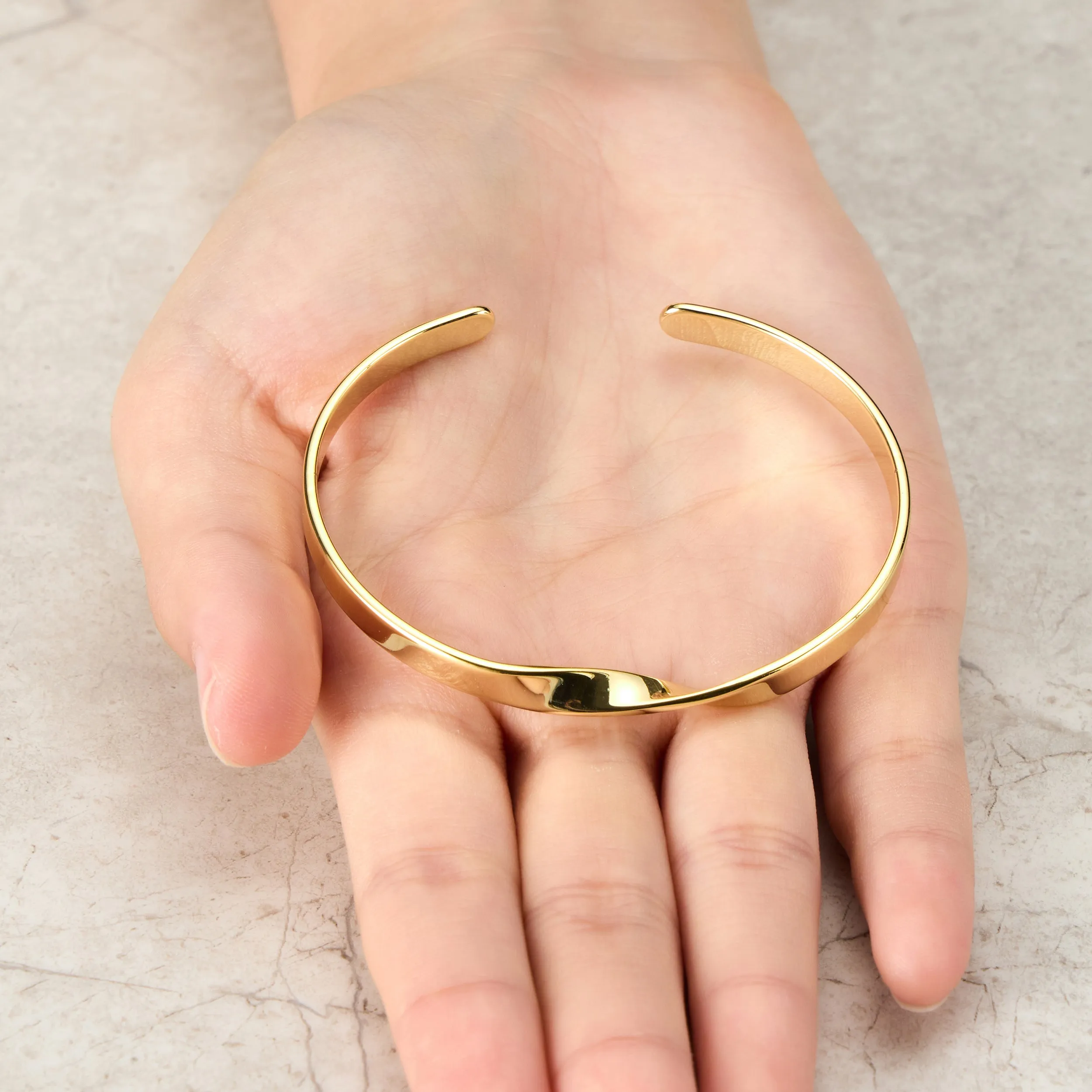 Gold Plated Twist Cuff Bangle