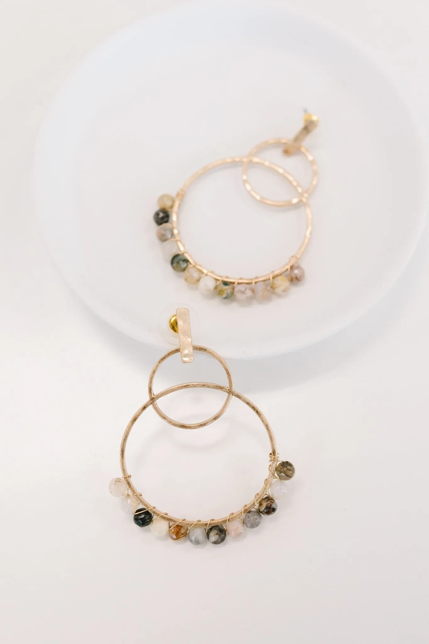 Golden Loops Beaded Earrings