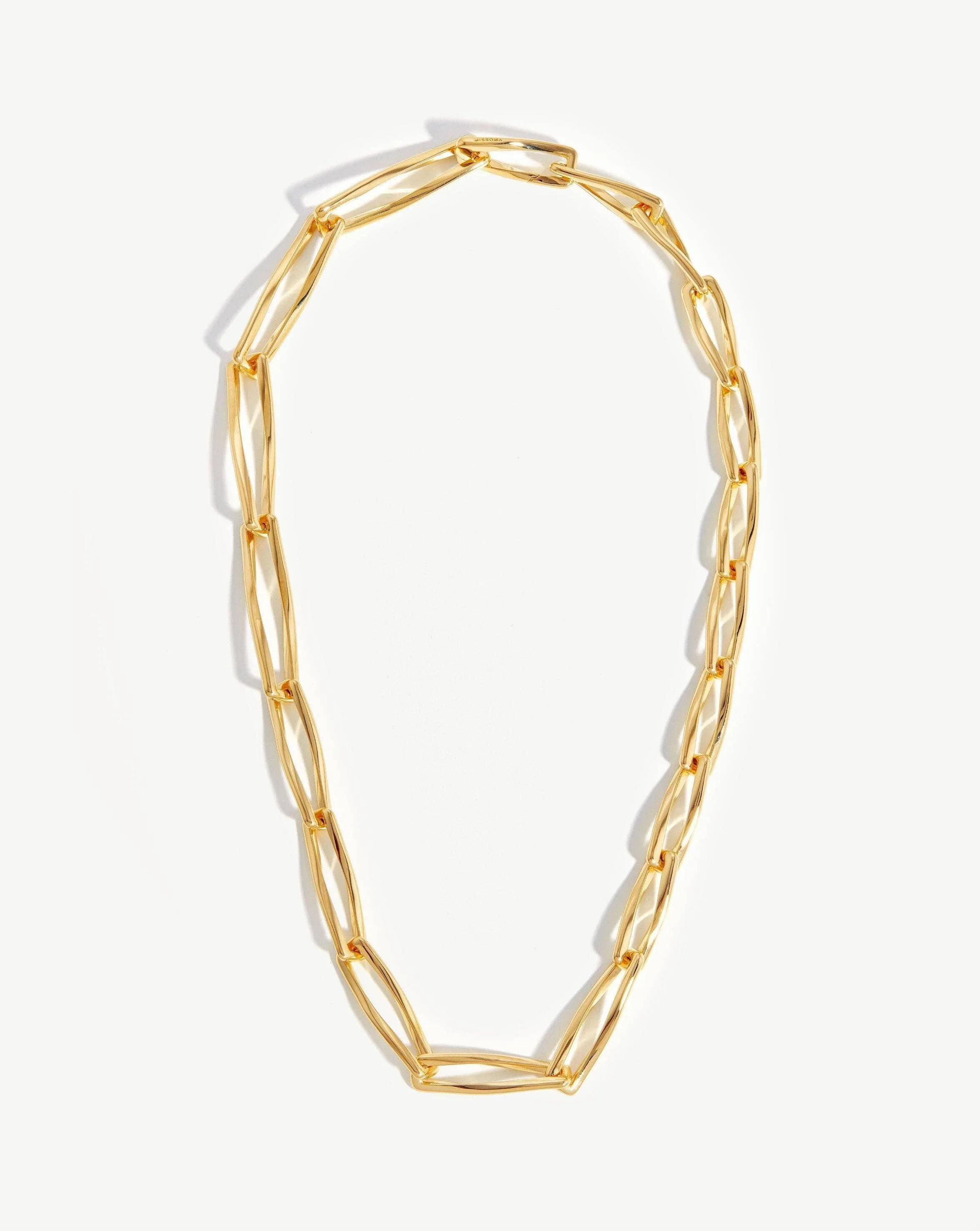 Graduated Chunky Twisted Link Necklace | 18k Gold Plated