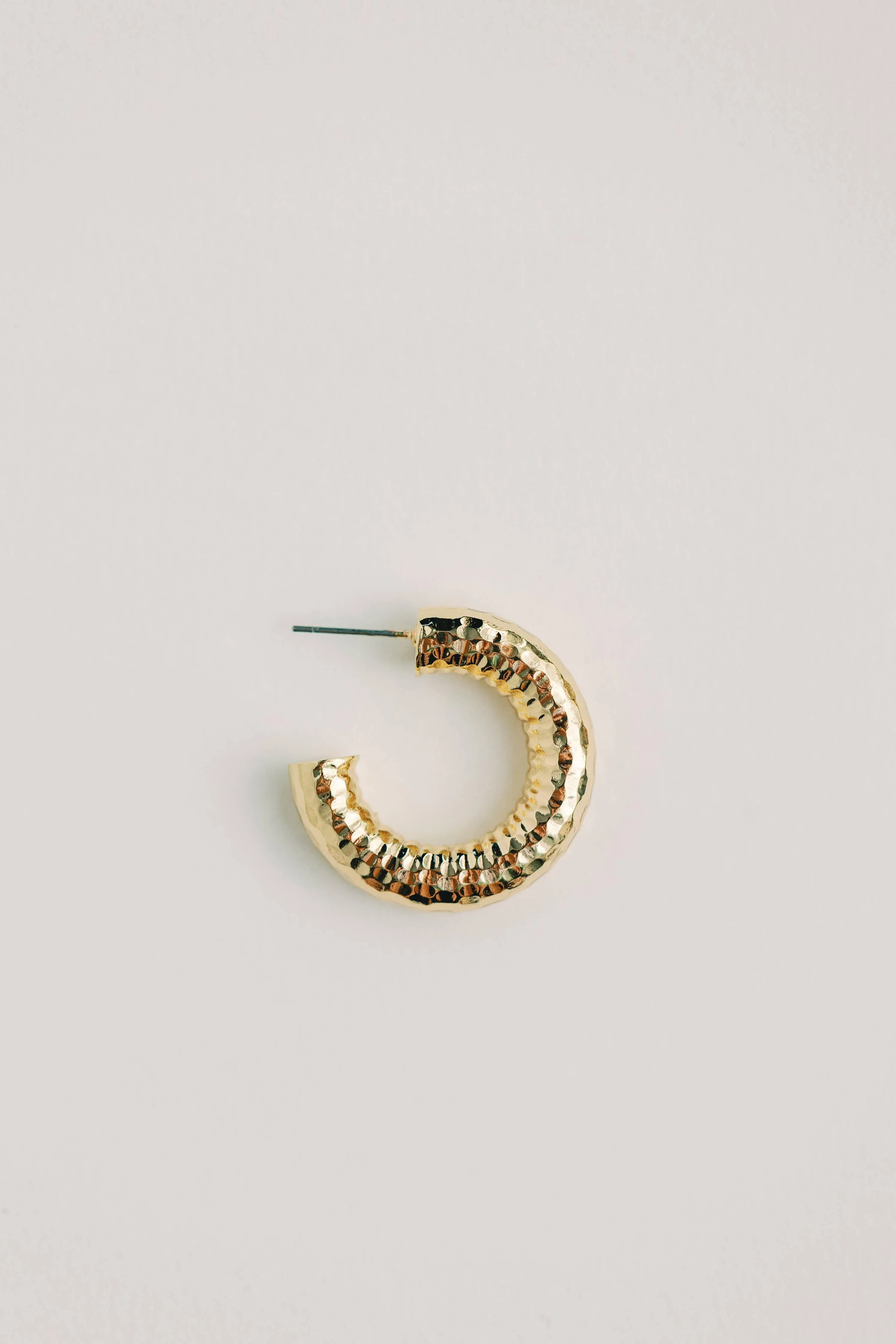 Hammered Gold Vintage Style Hoop Earrings