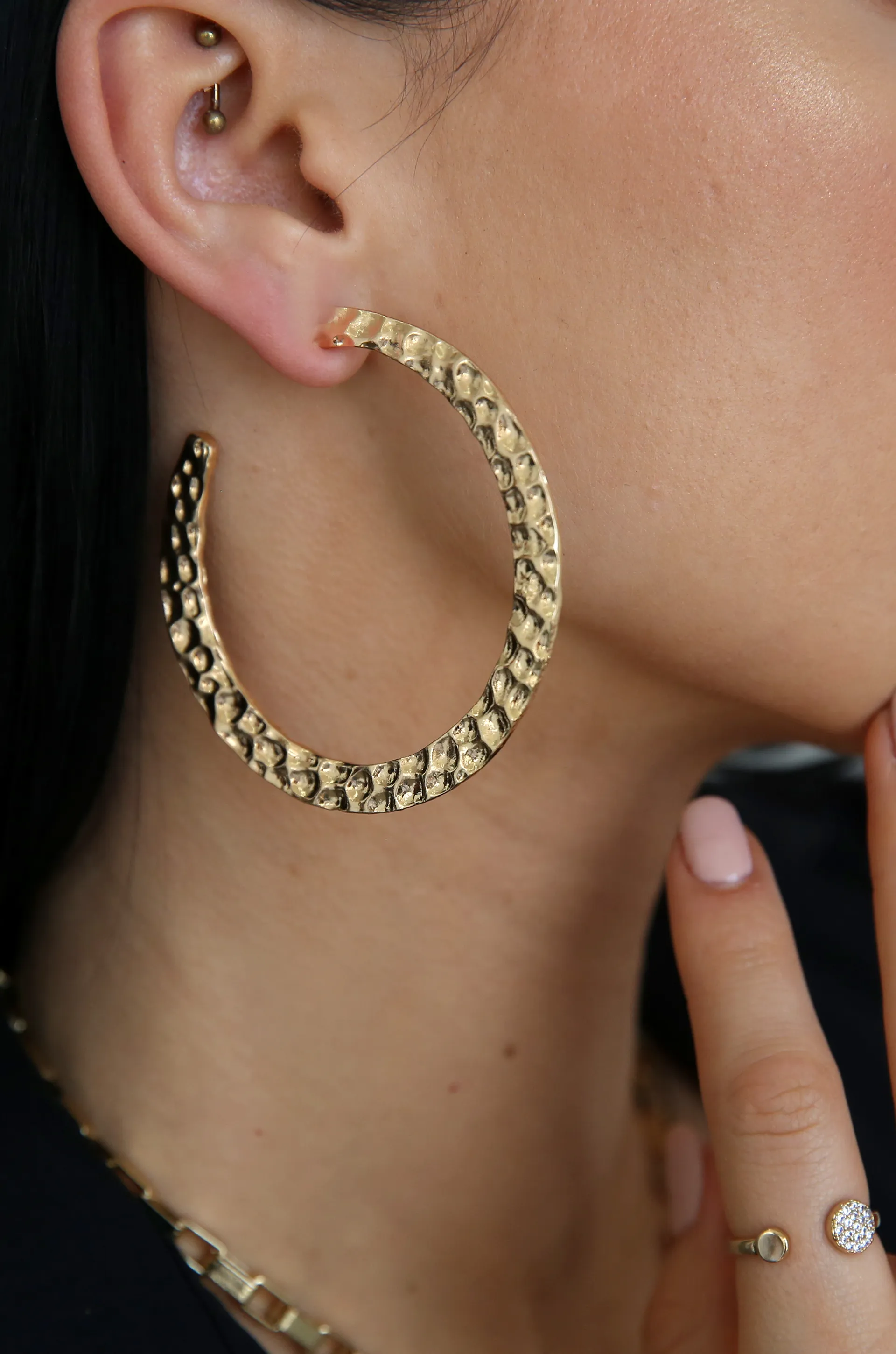 Hammered Hoop Earrings