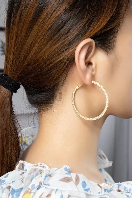 Hammered Hoop Earrings