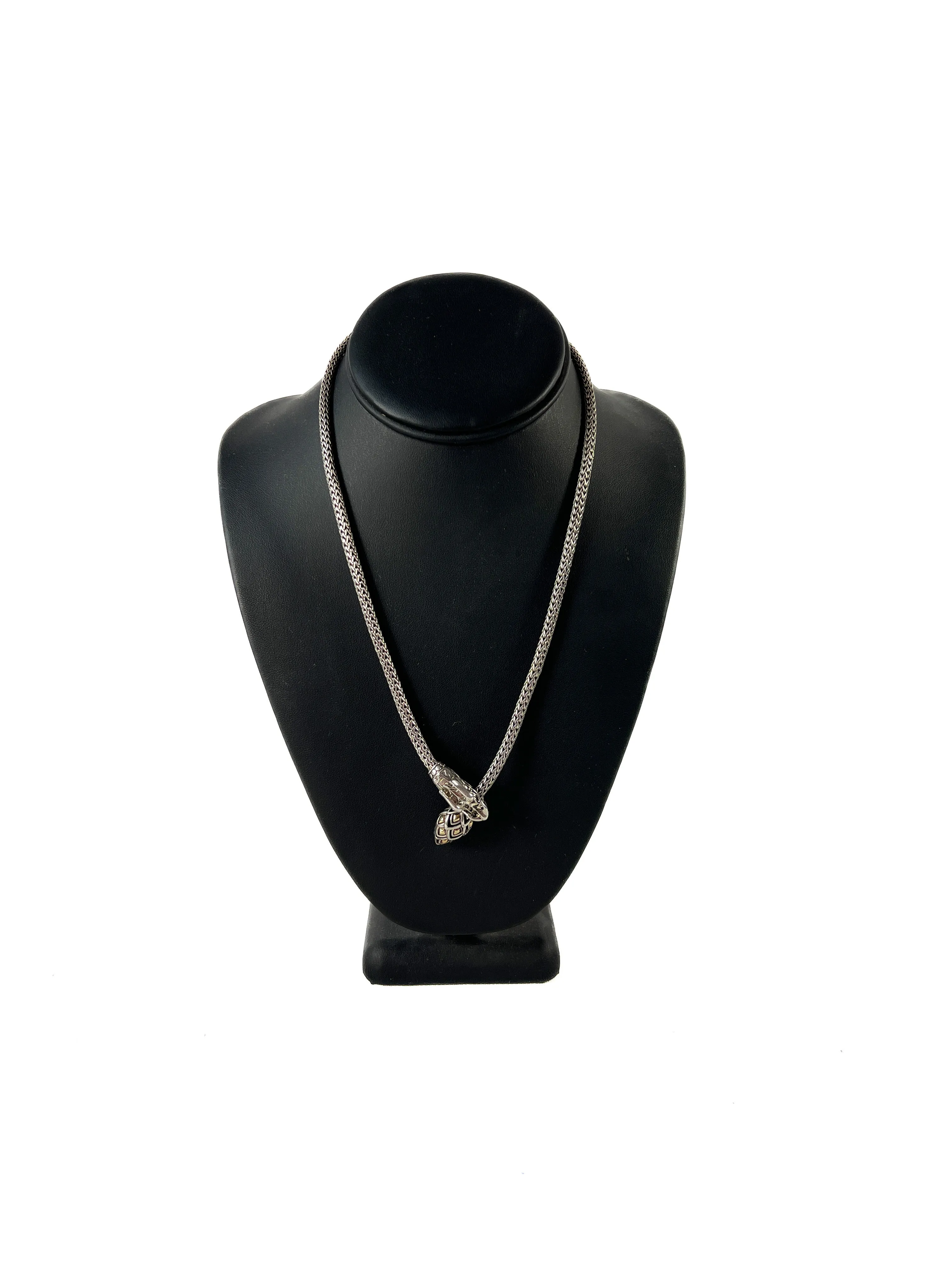 John Hardy 5mm naga lariat two tone necklace 20" retail $1350