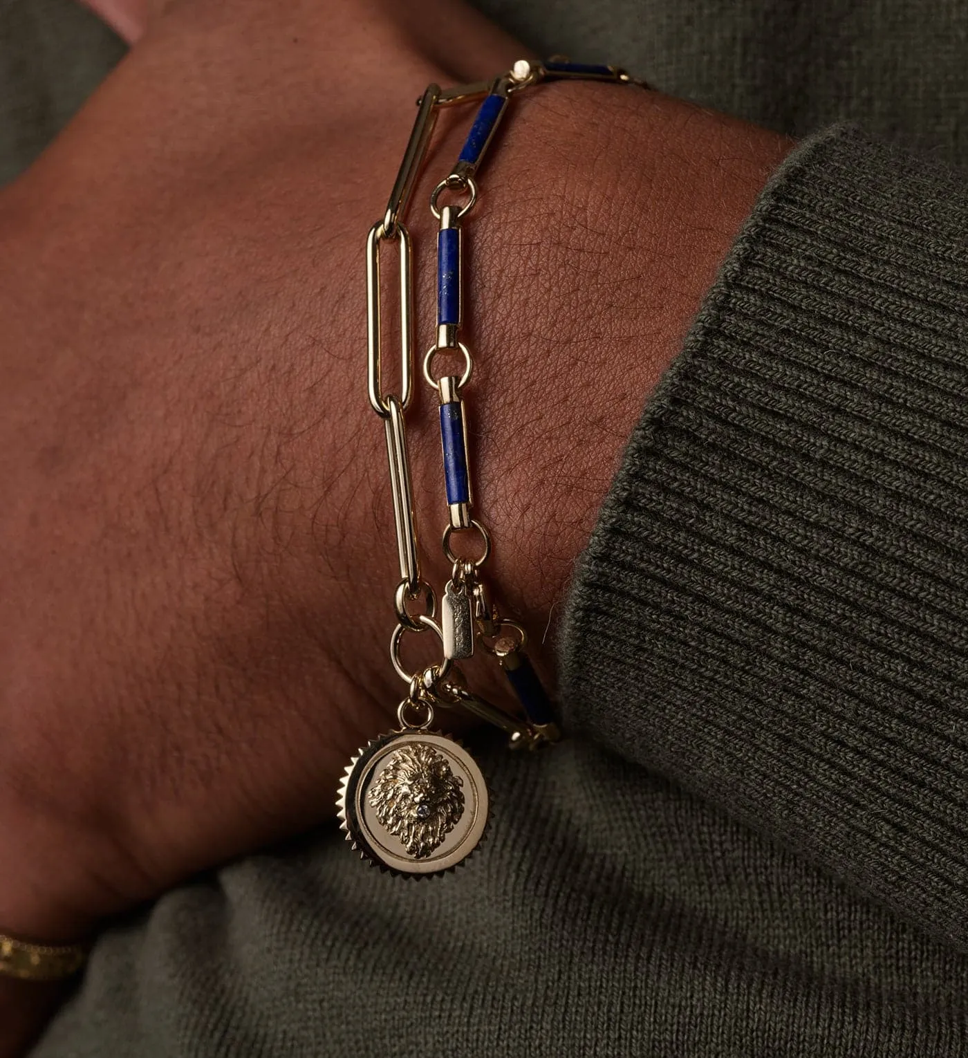 Lapis Stone Chain Bracelet