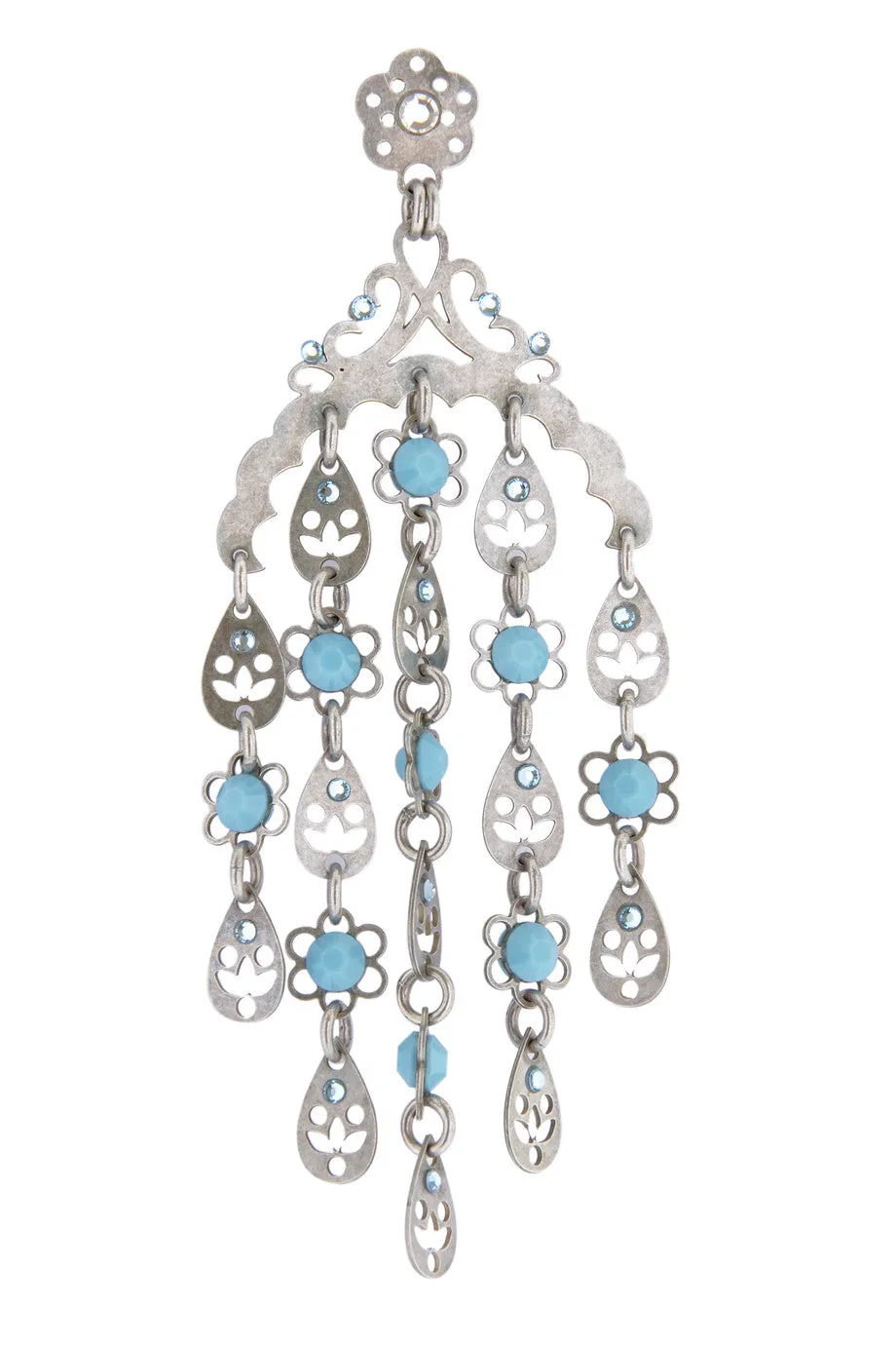 LK DESIGNS JULIA Light Blue Chandelier Earrings