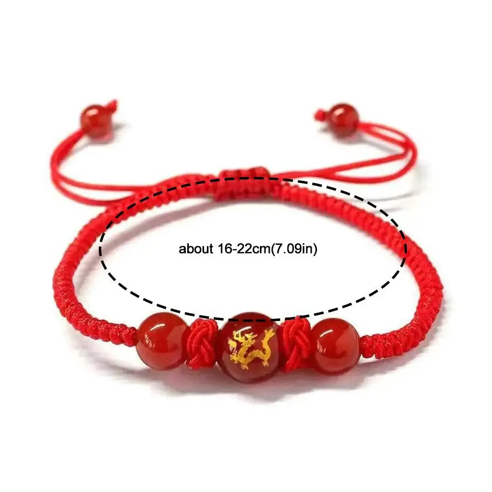 Lucky Red Rope Dragon Bracelet Good Fortune Feng Shui Knot Bracelet