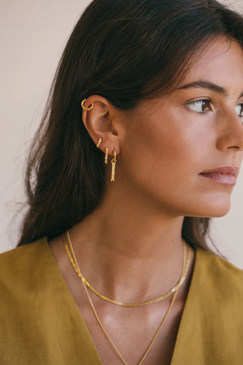 Lunar phases hoop earring gold plated 