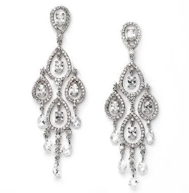 Maddalina Dramatic Swarovski Crystal Bridal Chandelier Earring