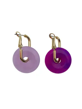 Magenta Jade & Amethyst Donut Earrings EE033