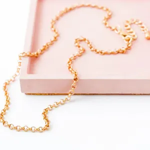 Matte Gold small Rolo Chain Necklace