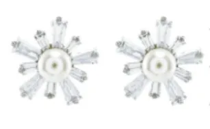 Neviah Pearl and Crystal Bridal Stud Earring