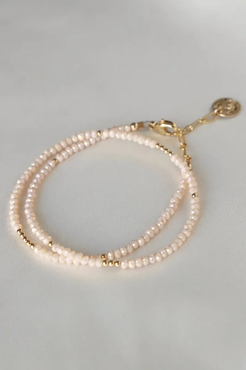 PINK OPAL PETITE DOUBLE WRAP BRACELET