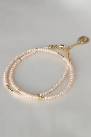 PINK OPAL PETITE DOUBLE WRAP BRACELET